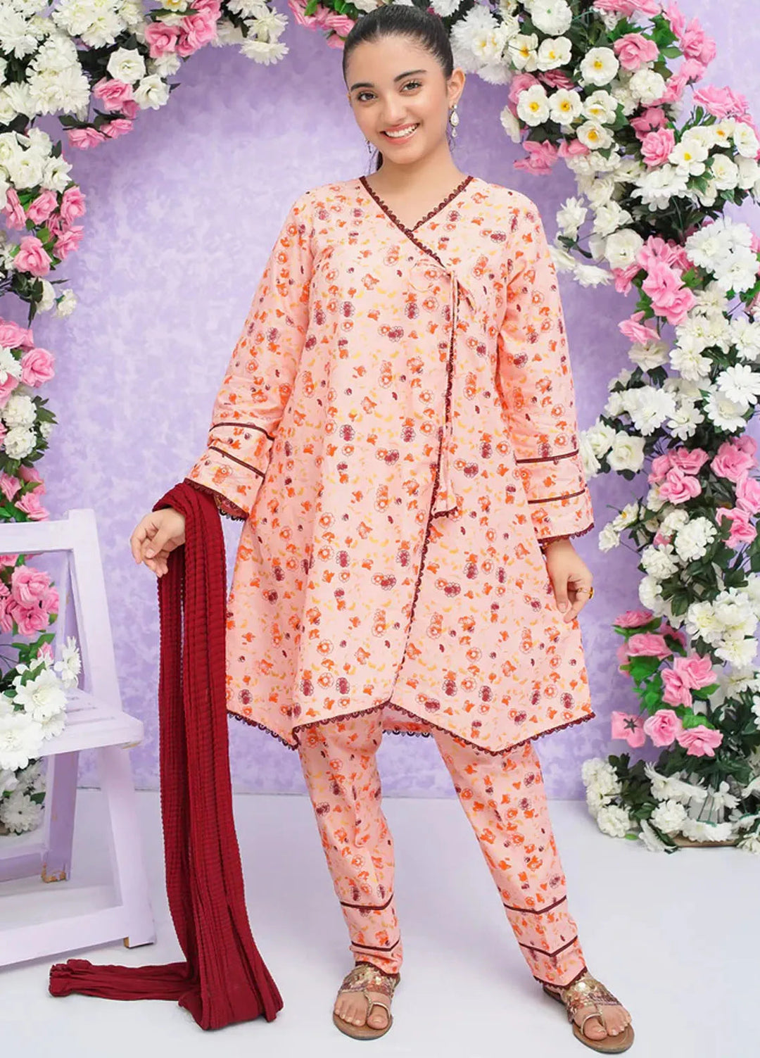 Modest Pret Printed Rawsilk 3 Piece Suit Zoha