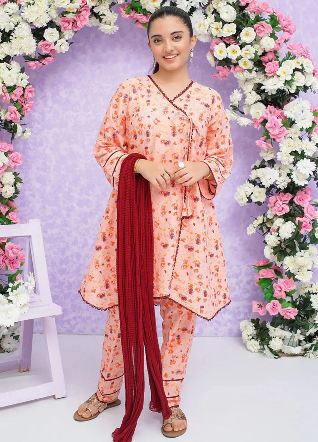 Modest Pret Printed Rawsilk 3 Piece Suit Zoha