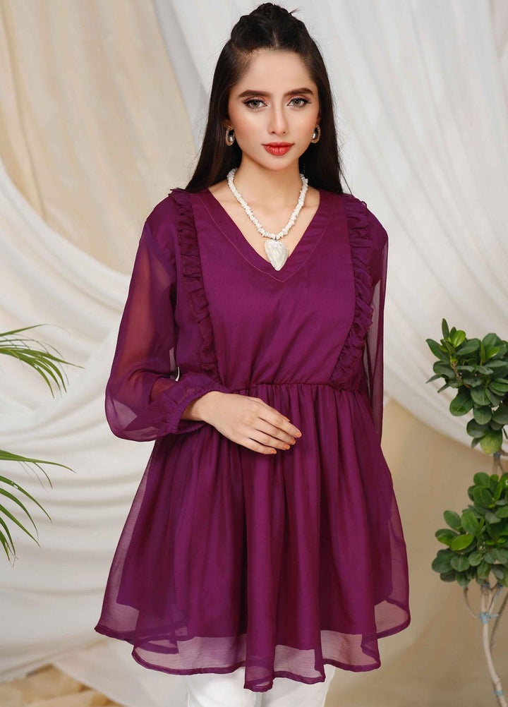 Modest Pret  Chiffon Top Lilac W111-Purple