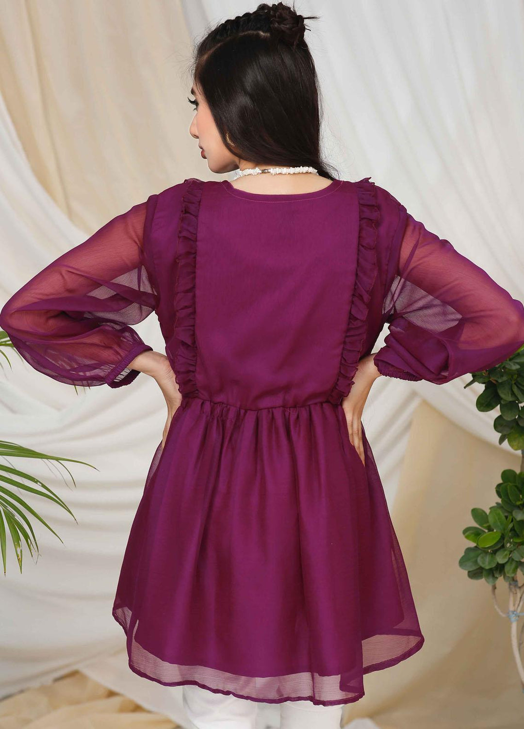 Modest Pret  Chiffon Top Lilac W111-Purple