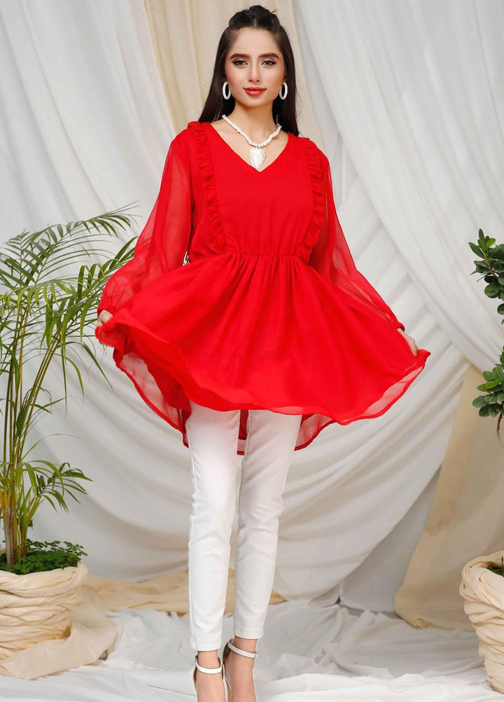 Modest Pret  Chiffon Top Summer Faves W111-Red