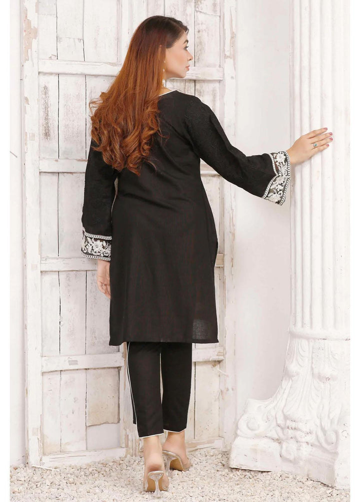 Modest Casual Pret  Khaddar 2 Piece Suit W190-Black