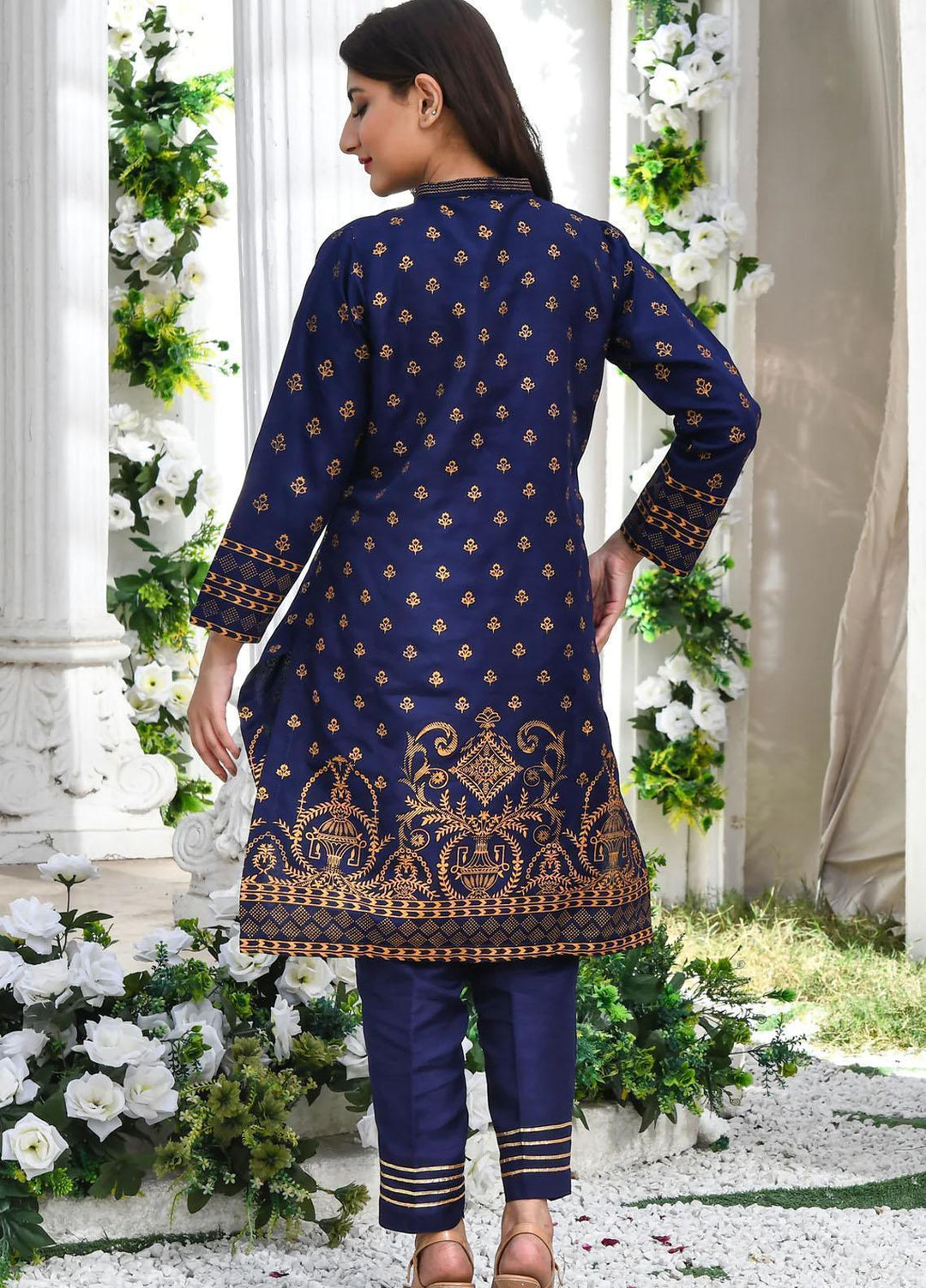 Modest Pret  Raw Silk 2 Piece Suit Parisa W208-Blue