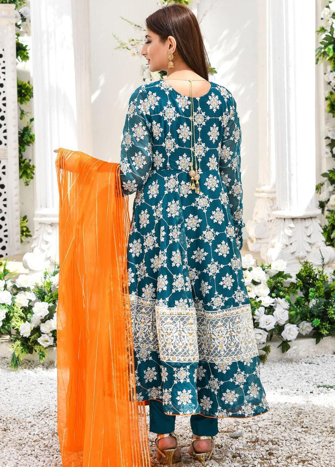 Modest Pret  Chiffon 3 Piece Suit Dahim W209-Green