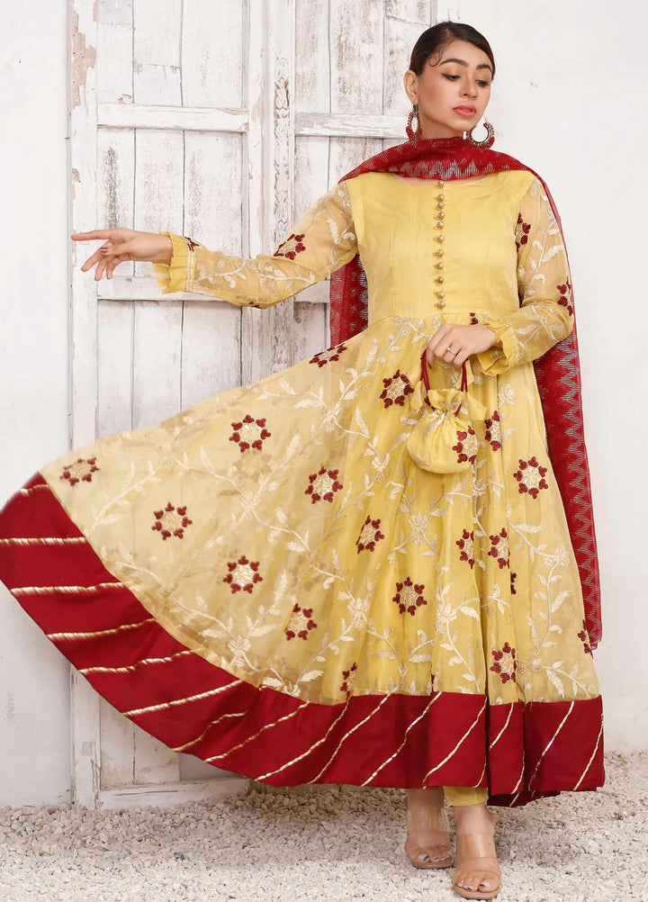 Modest Luxury Pret  Missouri 3 Piece Suit Nur Jahan W162-Yellow