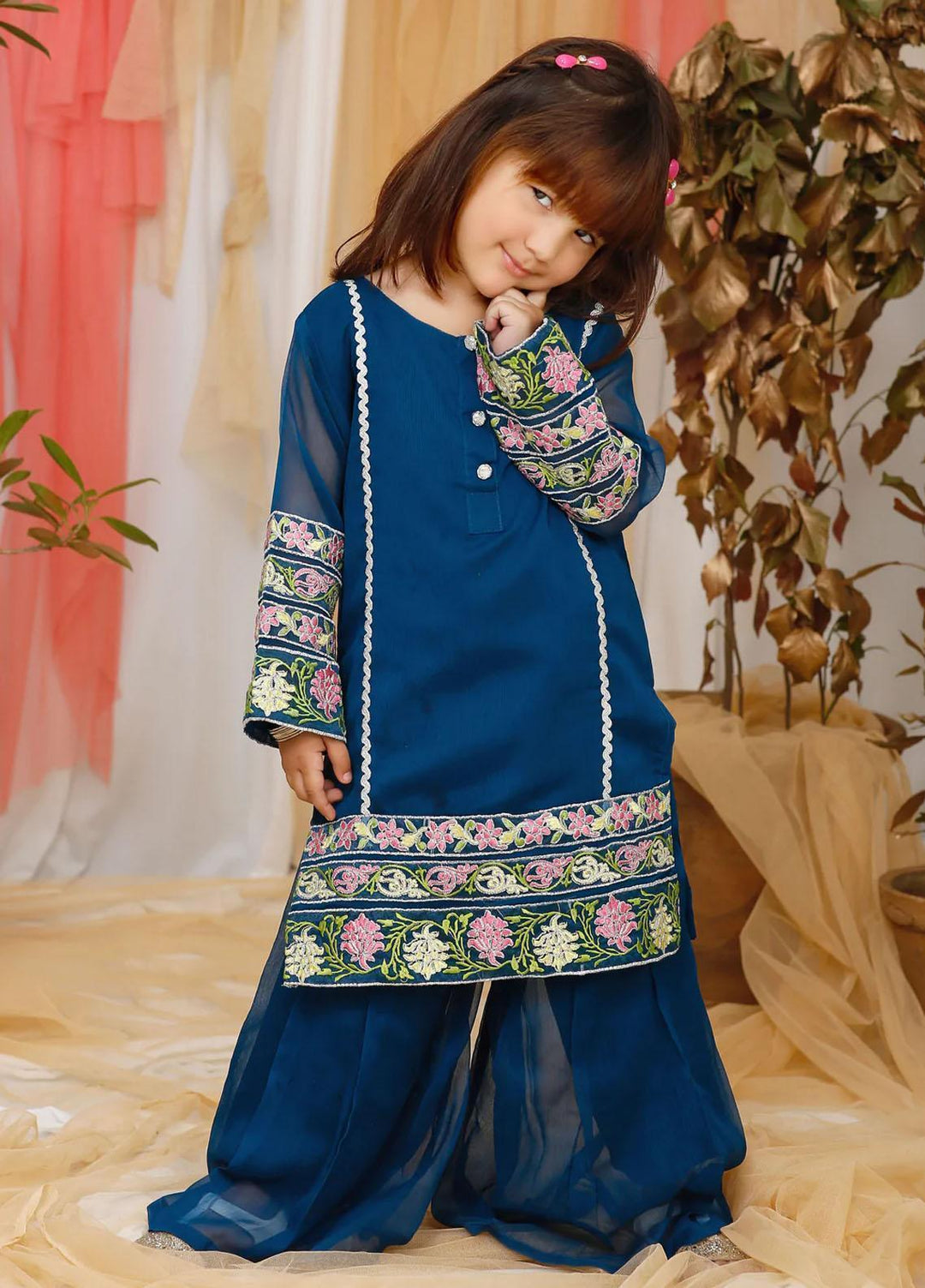 Modest Pret  Chiffon  2 Piece 5105 Blue-K