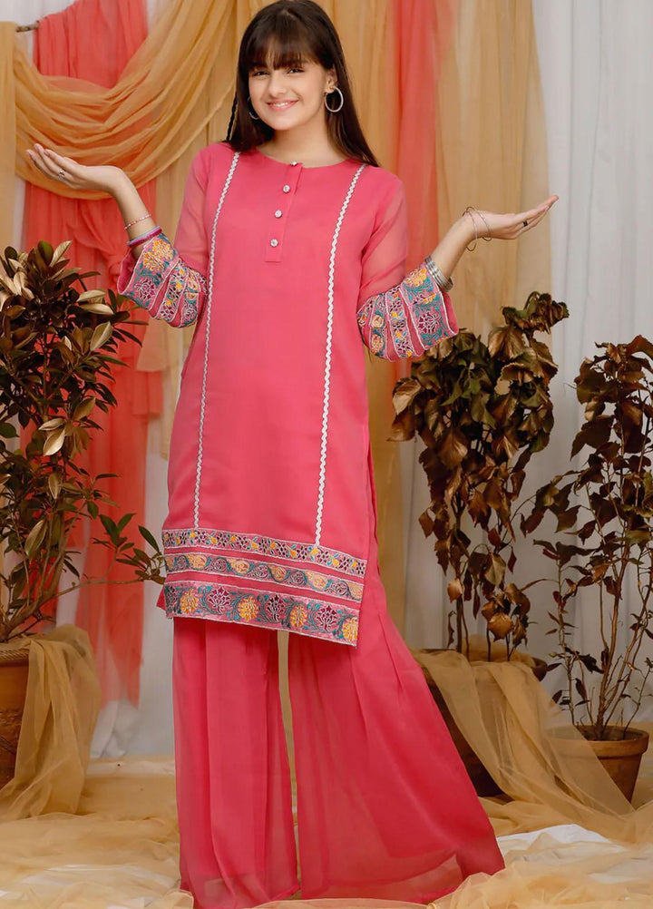 Modest Pret  Chiffon  3 Piece 5105 Tea Pink-G