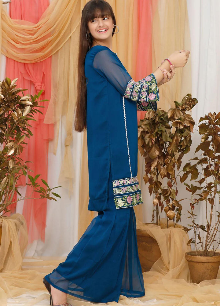 Modest Pret  Chiffon  3 Piece 5105 Blue-G