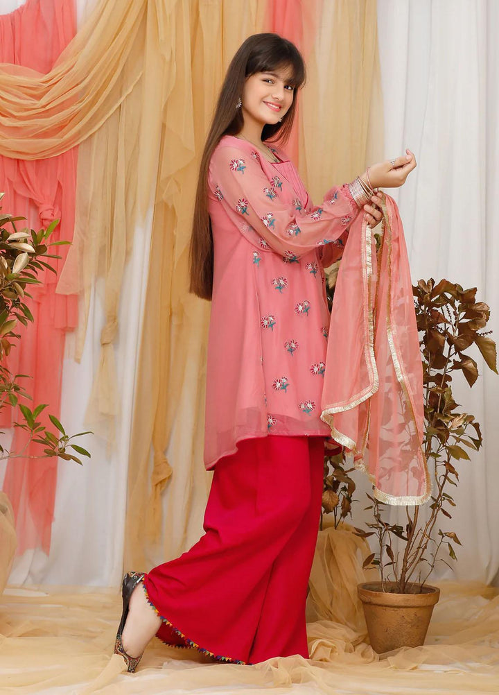 Modest Pret  Chiffon  3 Piece 4725 Tea Pink