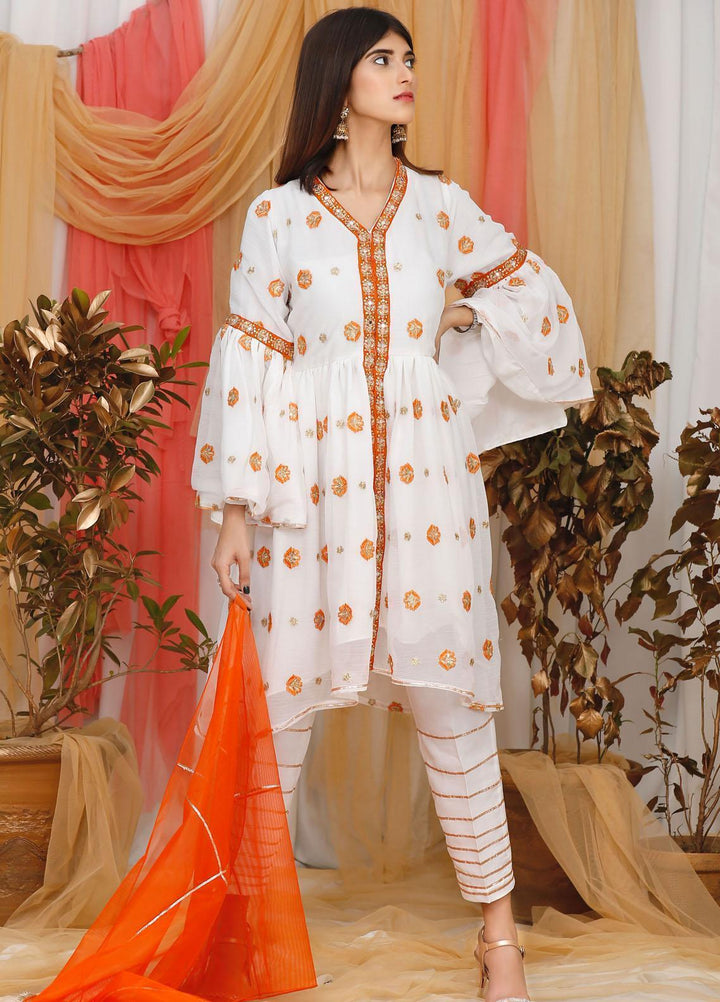 Modest Pret  Chiffon  3 Piece W77 White