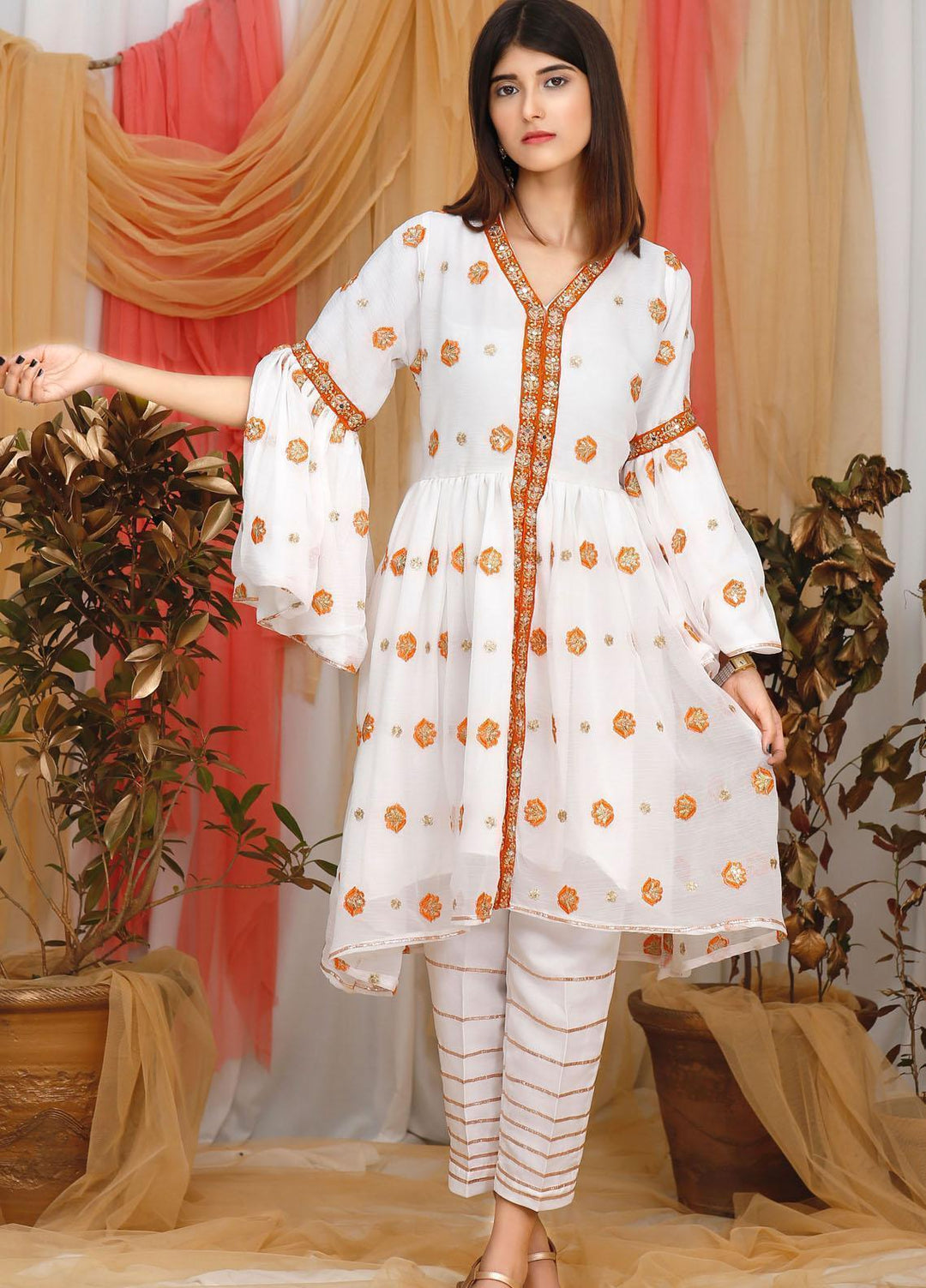 Modest Pret  Chiffon  3 Piece W77 White