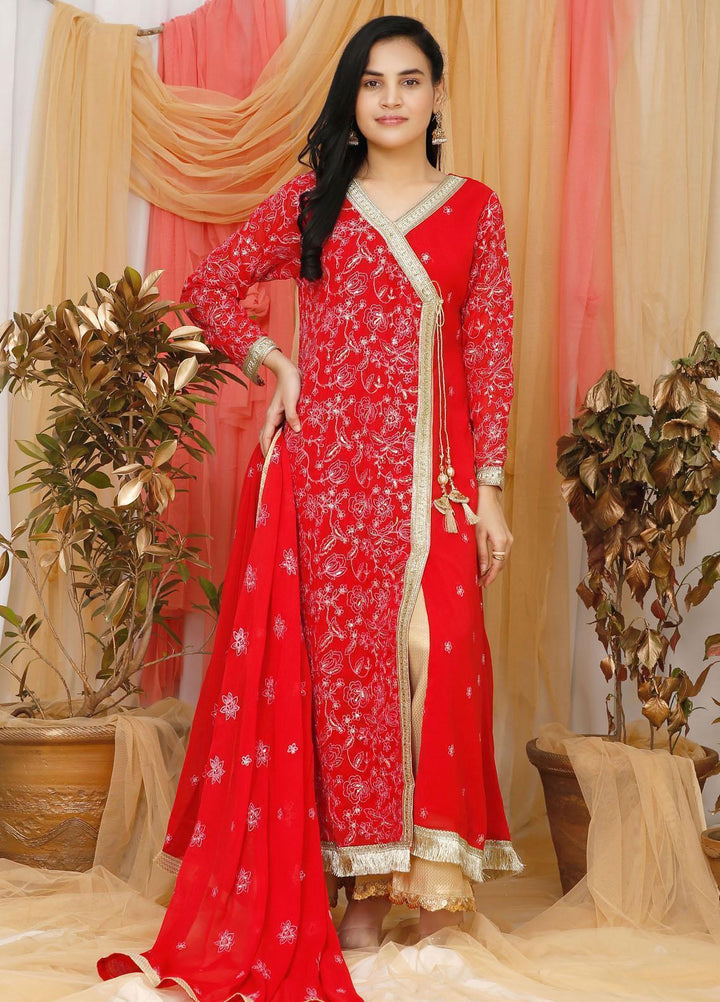 Modest Pret  Chiffon  3 Piece W115 Red