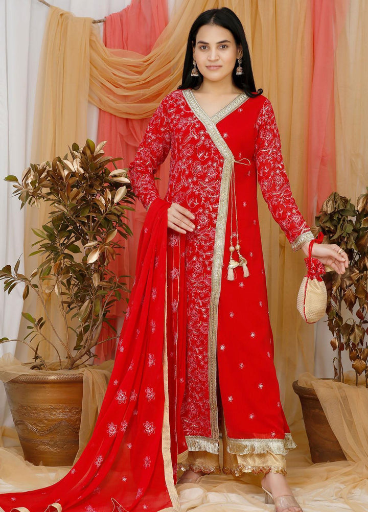 Modest Pret  Chiffon  3 Piece W115 Red