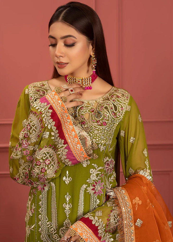 Mohagney By Freesia Embroidered Chiffon Suits Unstitched 3 Piece FRE23M FFD-0101 Irum - Premium Collection