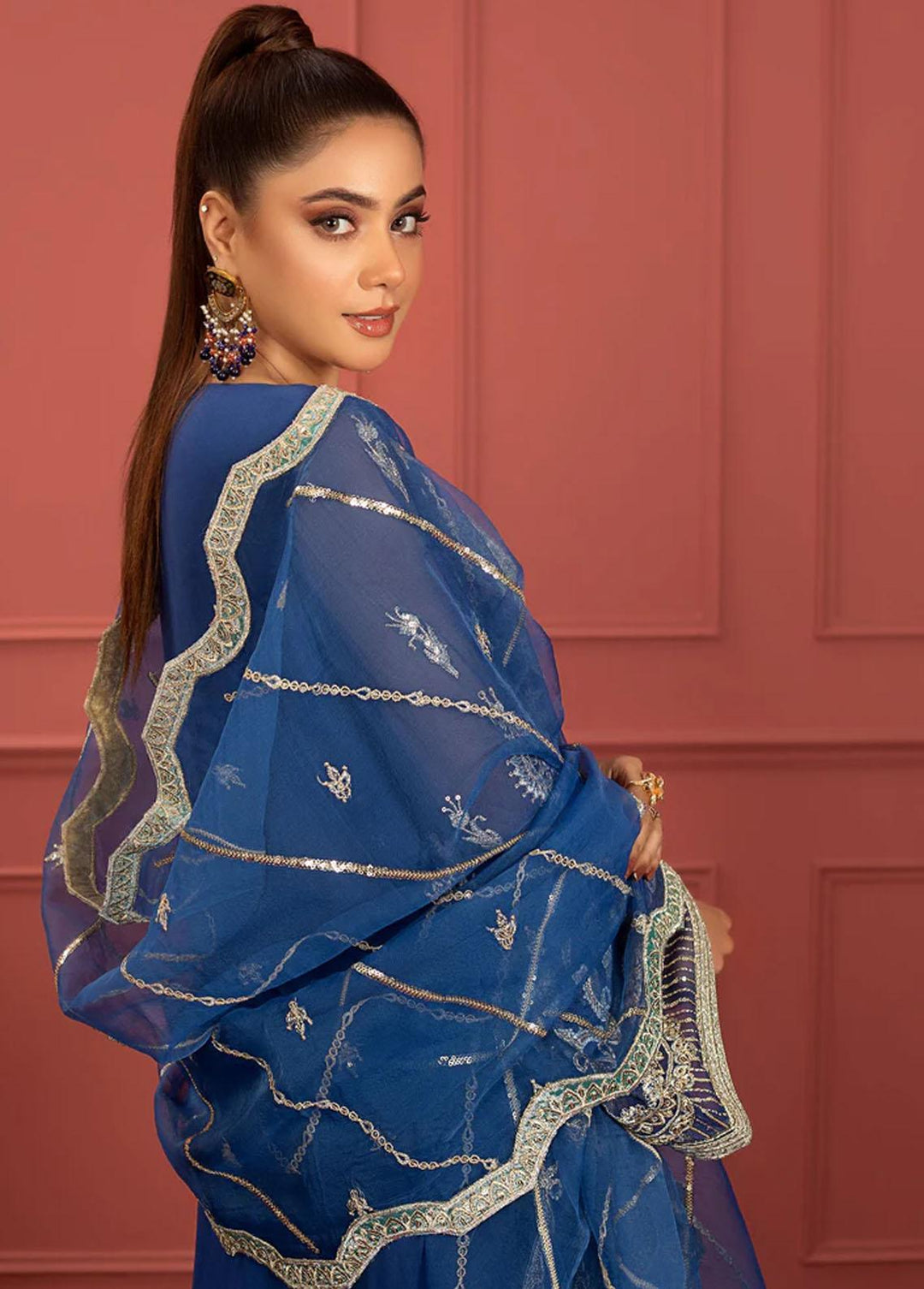 Mohagney By Freesia Embroidered Chiffon Suits Unstitched 3 Piece FRE23M FFD-0103 Naazli - Premium Collection