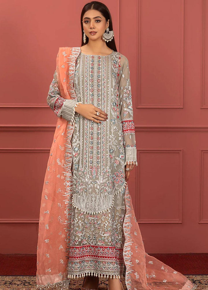 Mohagney By Freesia Embroidered Chiffon Suits Unstitched 3 Piece FRE23M FFD-0105 Aveena - Premium Collection