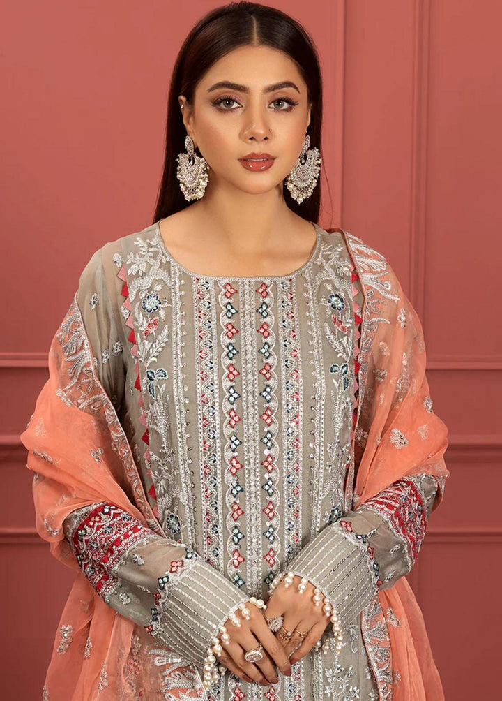 Mohagney By Freesia Embroidered Chiffon Suits Unstitched 3 Piece FRE23M FFD-0105 Aveena - Premium Collection