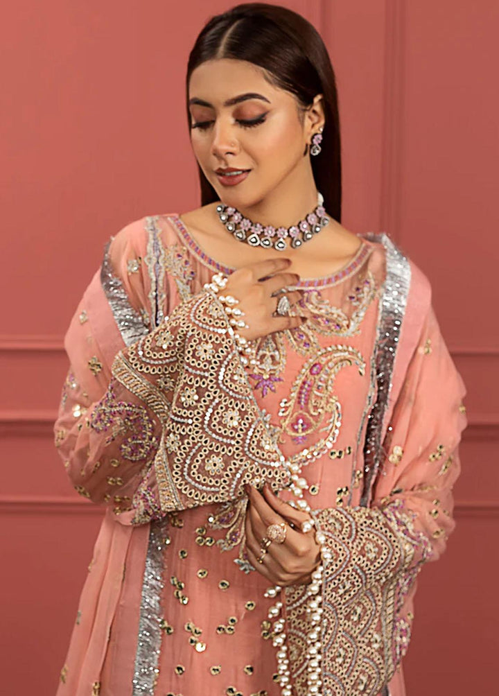 Mohagney By Freesia Embroidered Chiffon Suits Unstitched 3 Piece FRE23M FFD-0106 Armeena - Premium Collection