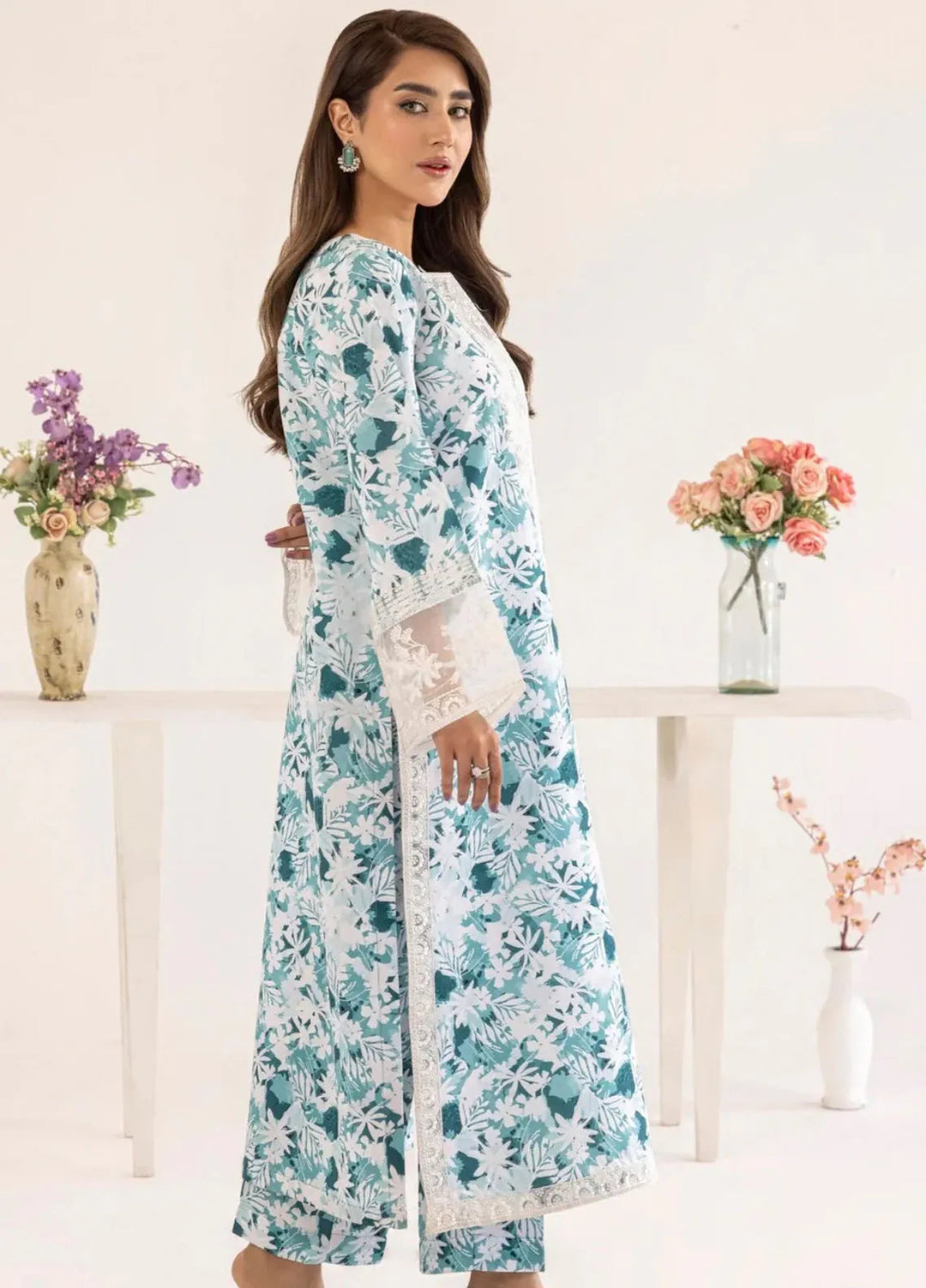 Mohagni Embroidered Lawn Suit Unstitched 3 Piece MG24T PLS-124 - Summer Collection