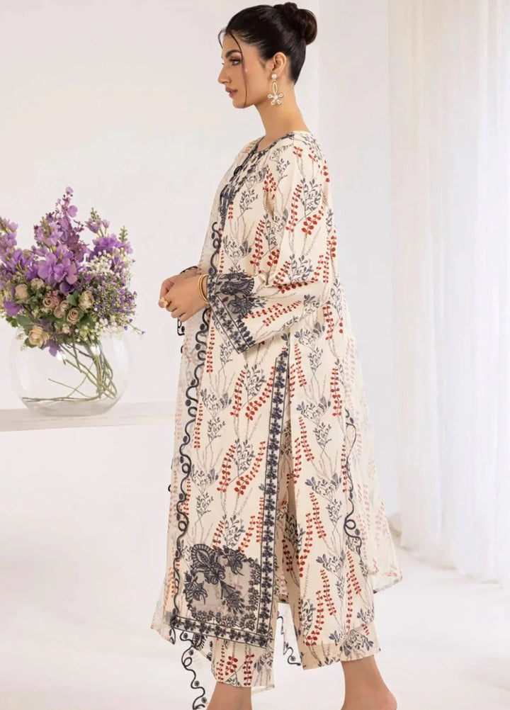 Mohagni Embroidered Lawn Suit Unstitched 3 Piece MG24T PLS-125 - Summer Collection