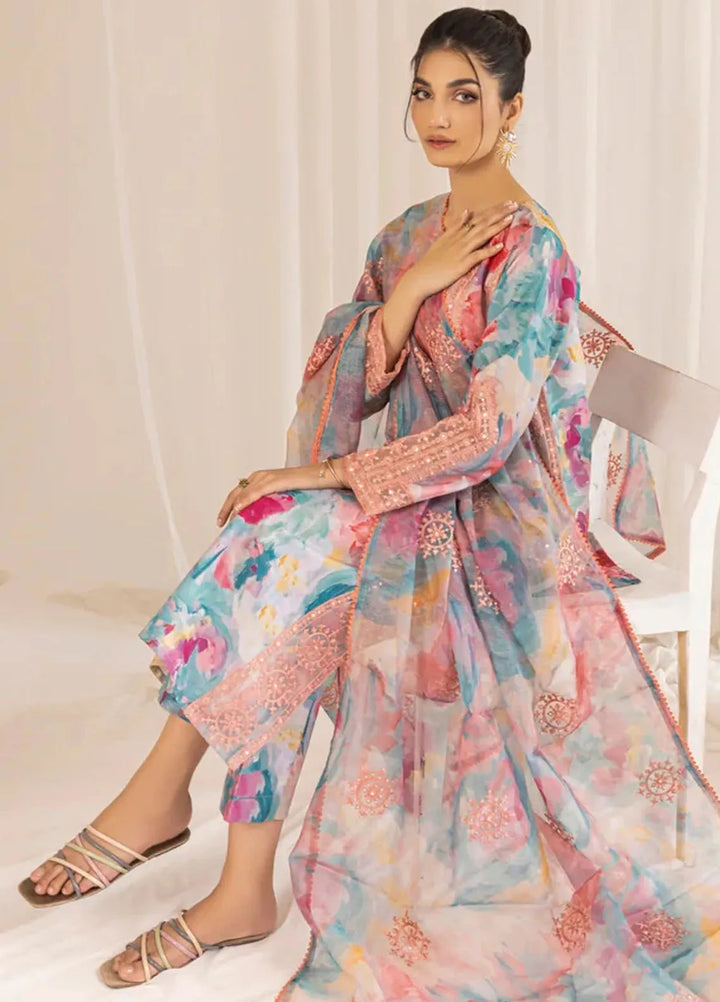 Mohagni Embroidered Lawn Suit Unstitched 3 Piece MG24T PLS-126 - Summer Collection