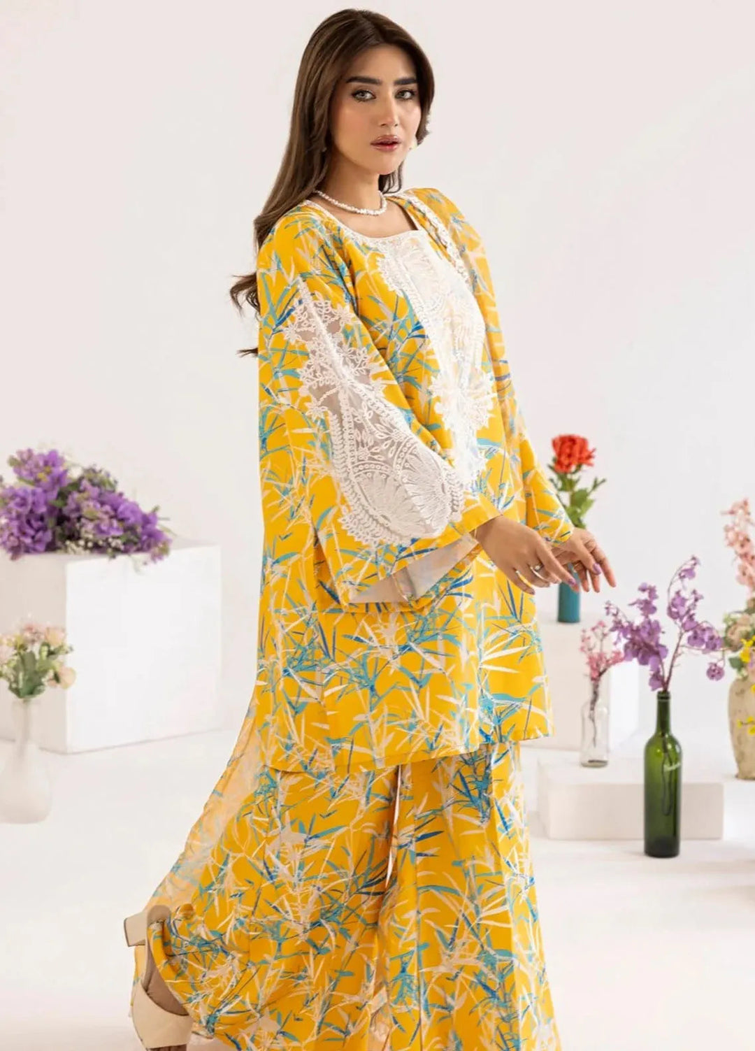 Mohagni Embroidered Lawn Suit Unstitched 3 Piece MG24T PLS-127 - Summer Collection