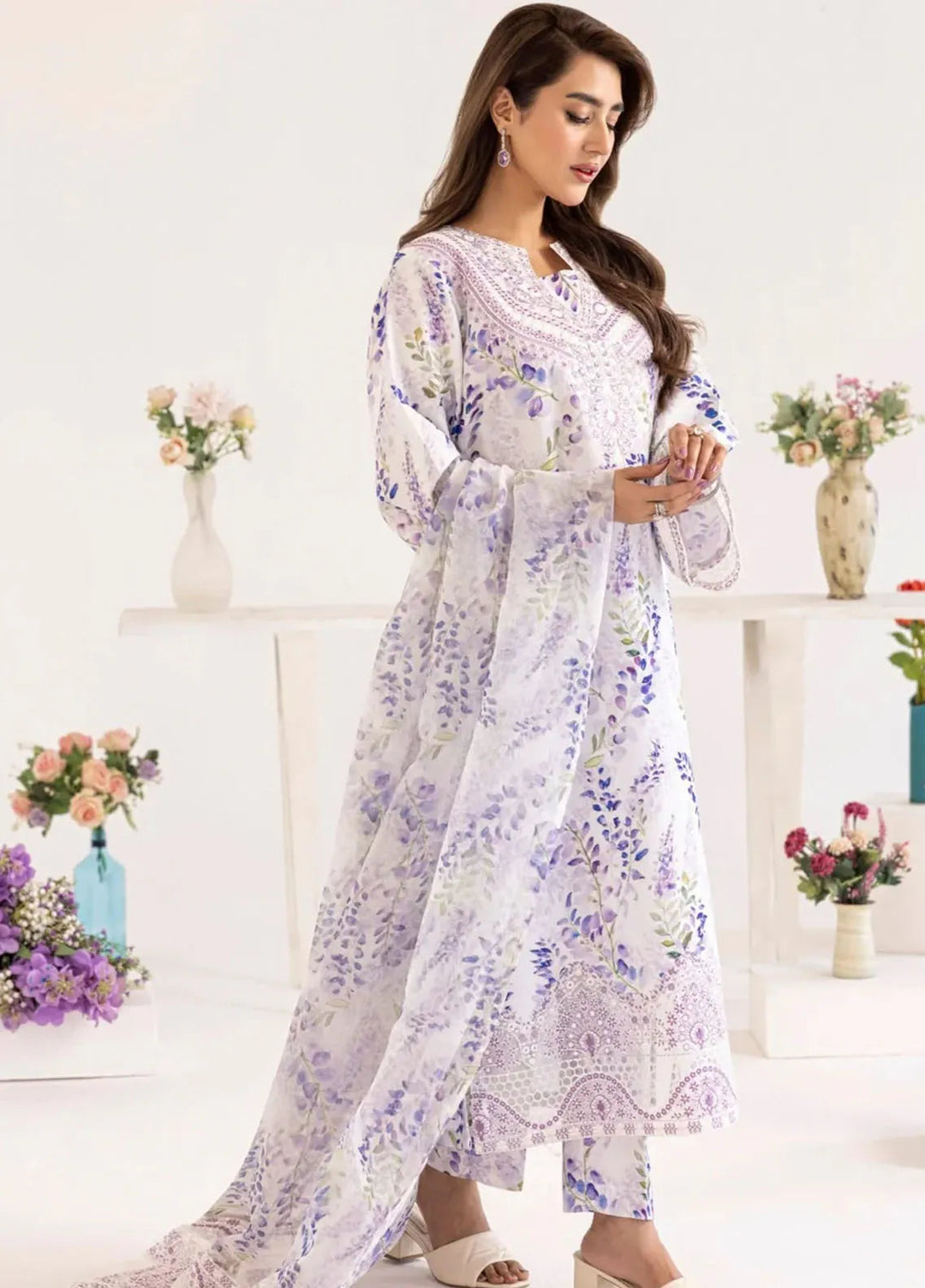 Mohagni Embroidered Lawn Suit Unstitched 3 Piece MG24T PLS-130 - Summer Collection