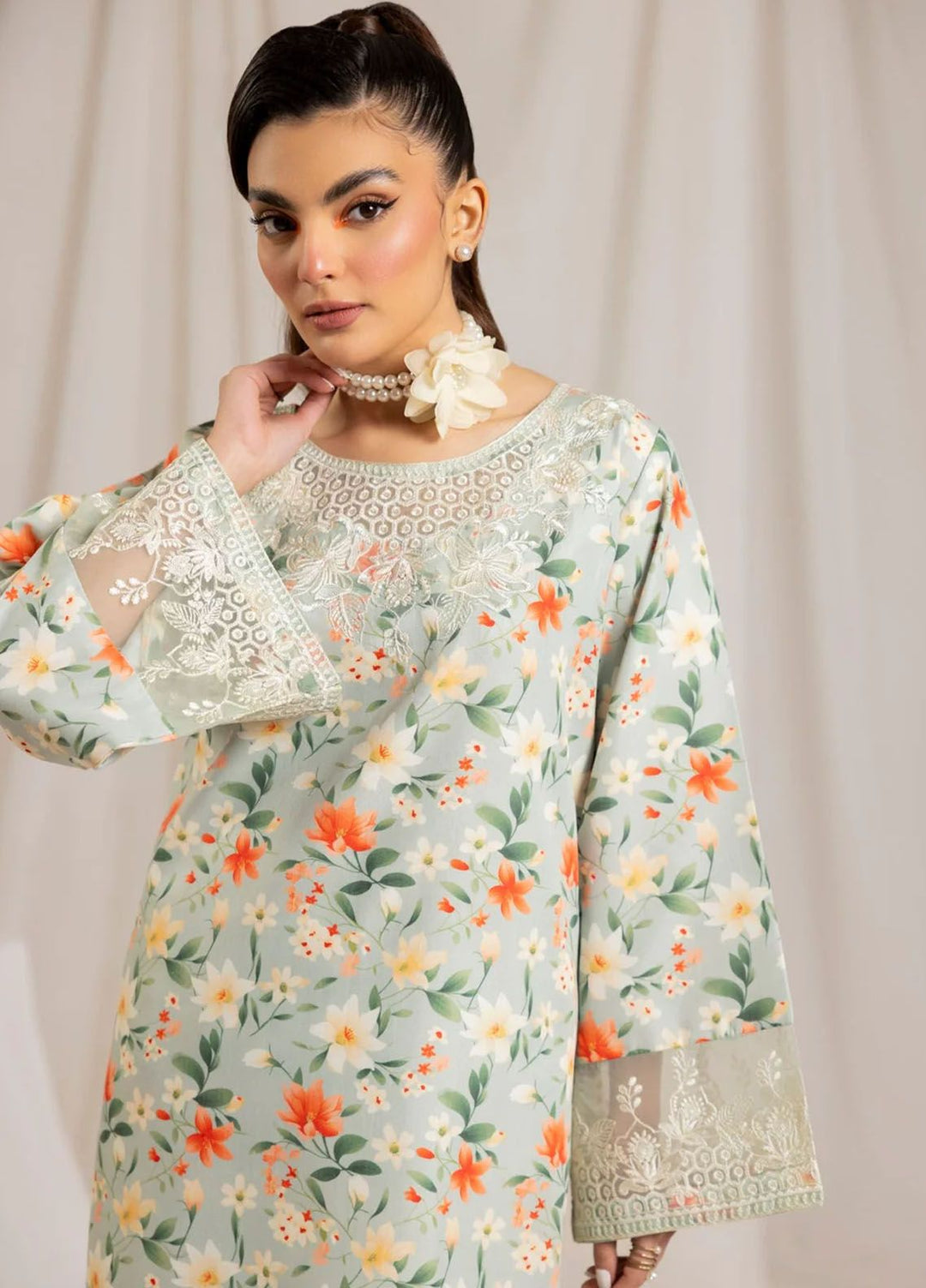 Mohagni Embroidered Lawn Suits Unstitched 2 Piece MG24T PLS-101 - Summer Collection