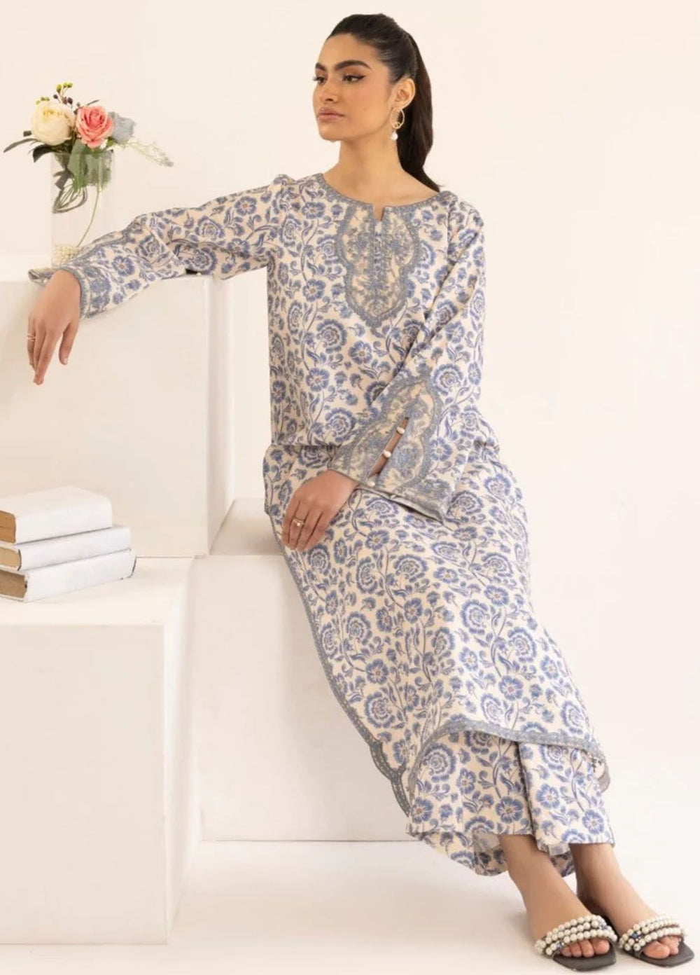 Mohagni Embroidered Lawn Suits Unstitched 2 Piece MG24T PLS-103 - Summer Collection