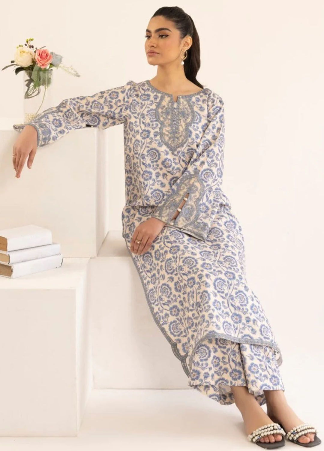 Mohagni Embroidered Lawn Suits Unstitched 2 Piece MG24T PLS-103 - Summer Collection