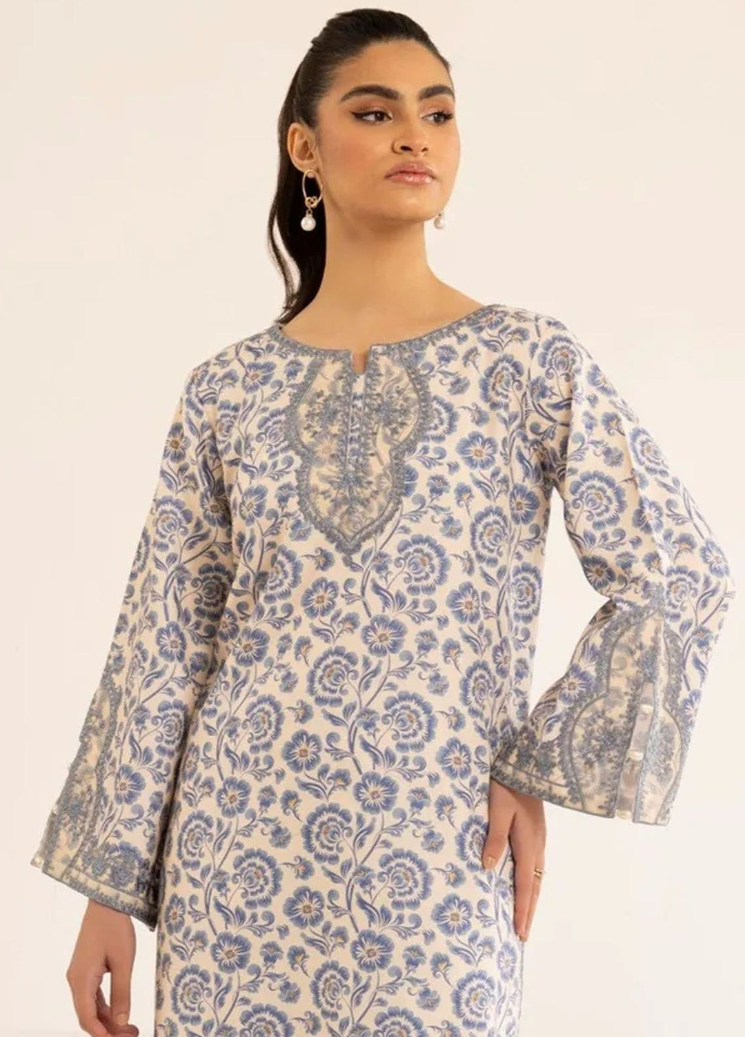 Mohagni Embroidered Lawn Suits Unstitched 2 Piece MG24T PLS-103 - Summer Collection