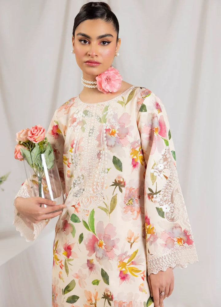 Mohagni Embroidered Lawn Suits Unstitched 2 Piece MG24T PLS-115 - Summer Collection