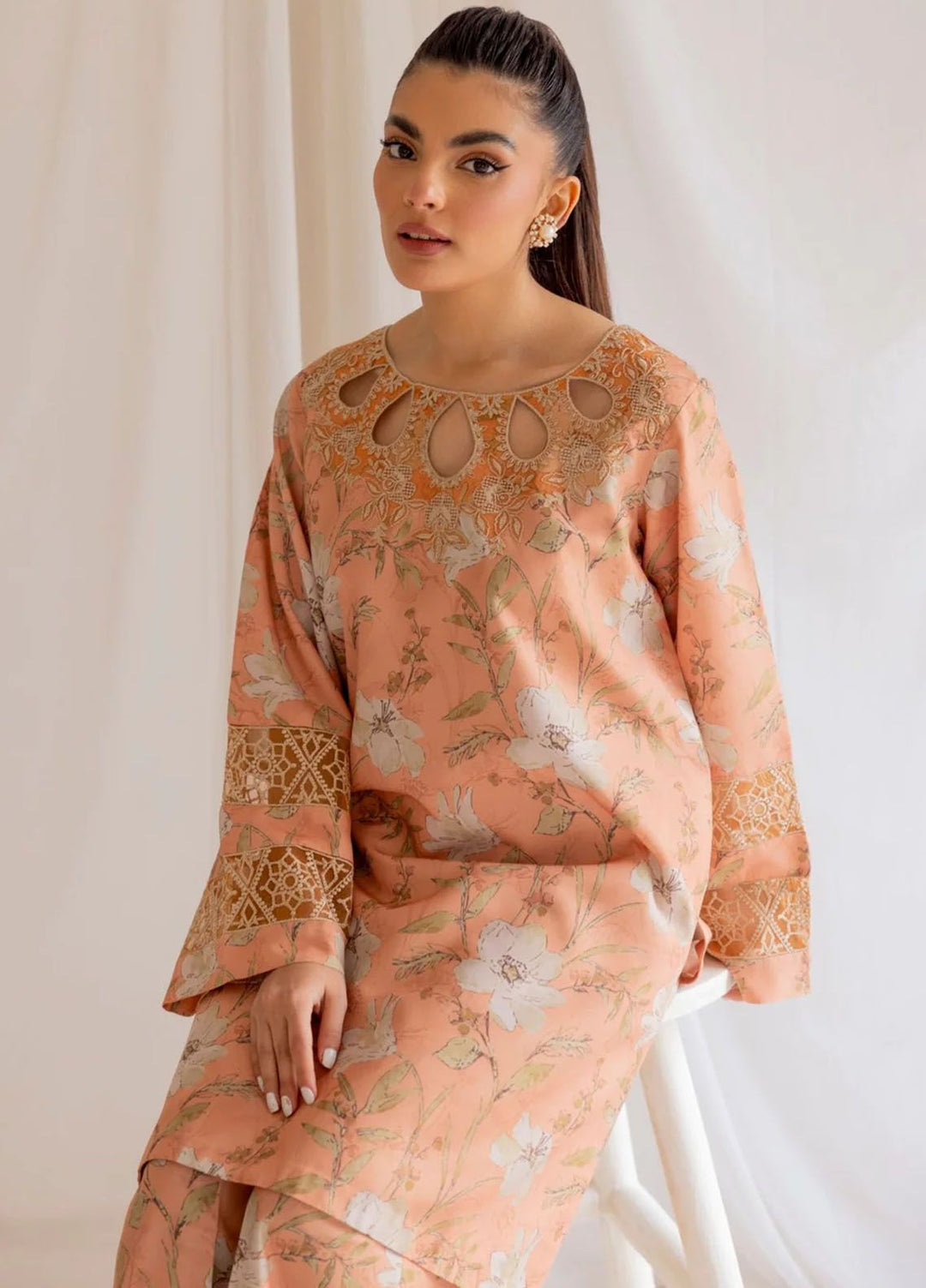 Mohagni Embroidered Lawn Suits Unstitched 2 Piece MG24T PLS-117 - Summer Collection