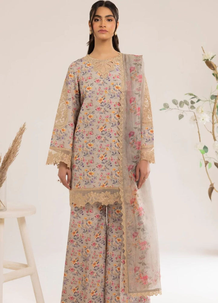 Mohagni Embroidered Lawn Suits Unstitched 3 Piece MG24T PLS-104 - Summer Collection