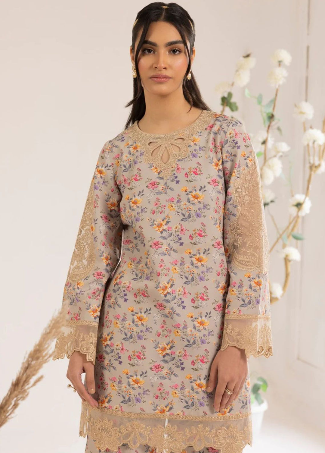Mohagni Embroidered Lawn Suits Unstitched 3 Piece MG24T PLS-104 - Summer Collection