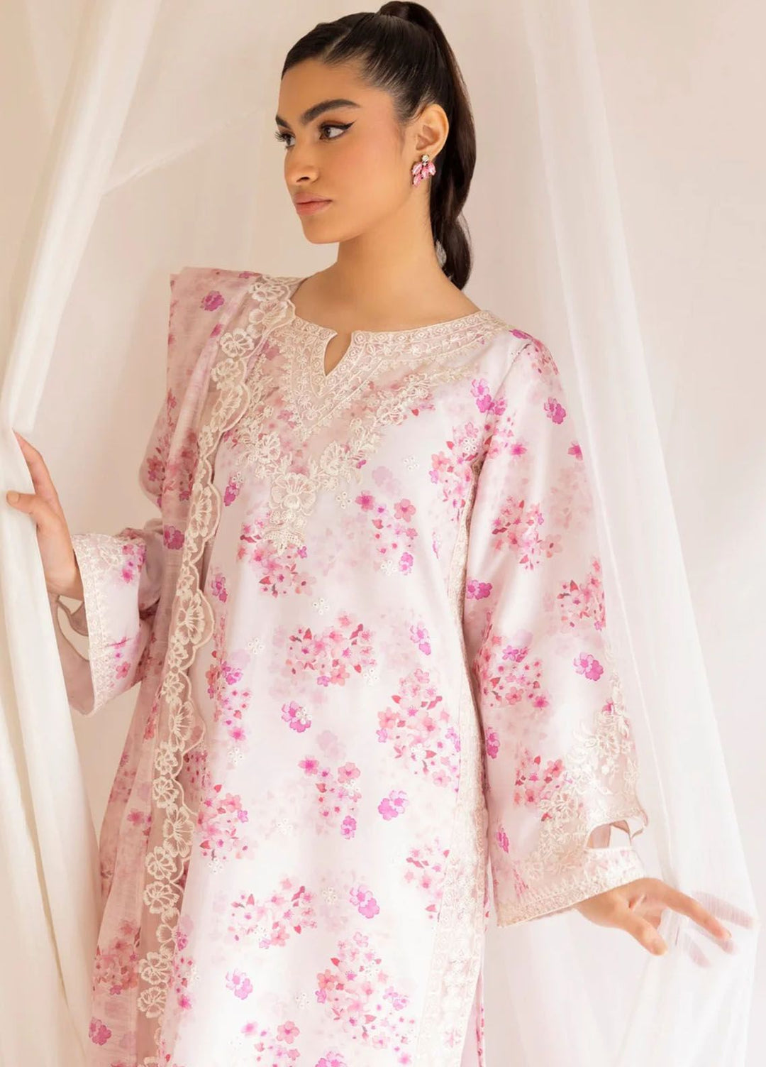 Mohagni Embroidered Lawn Suits Unstitched 3 Piece MG24T PLS-112 - Summer Collection