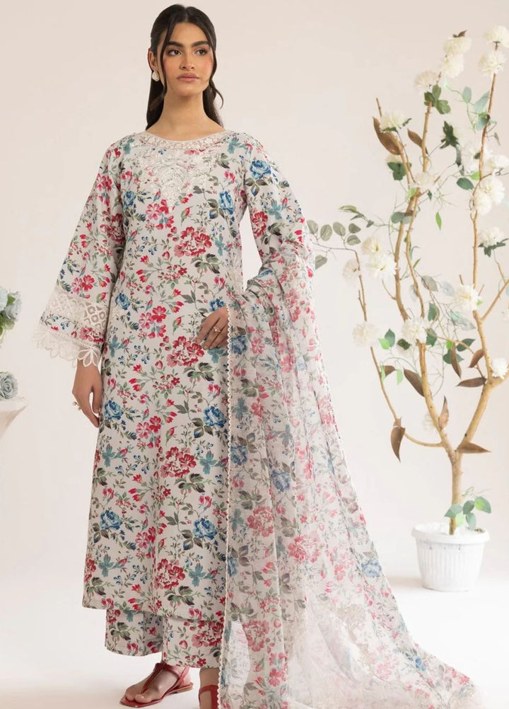Mohagni Embroidered Lawn Suits Unstitched 3 Piece MG24T PLS-113 - Summer Collection