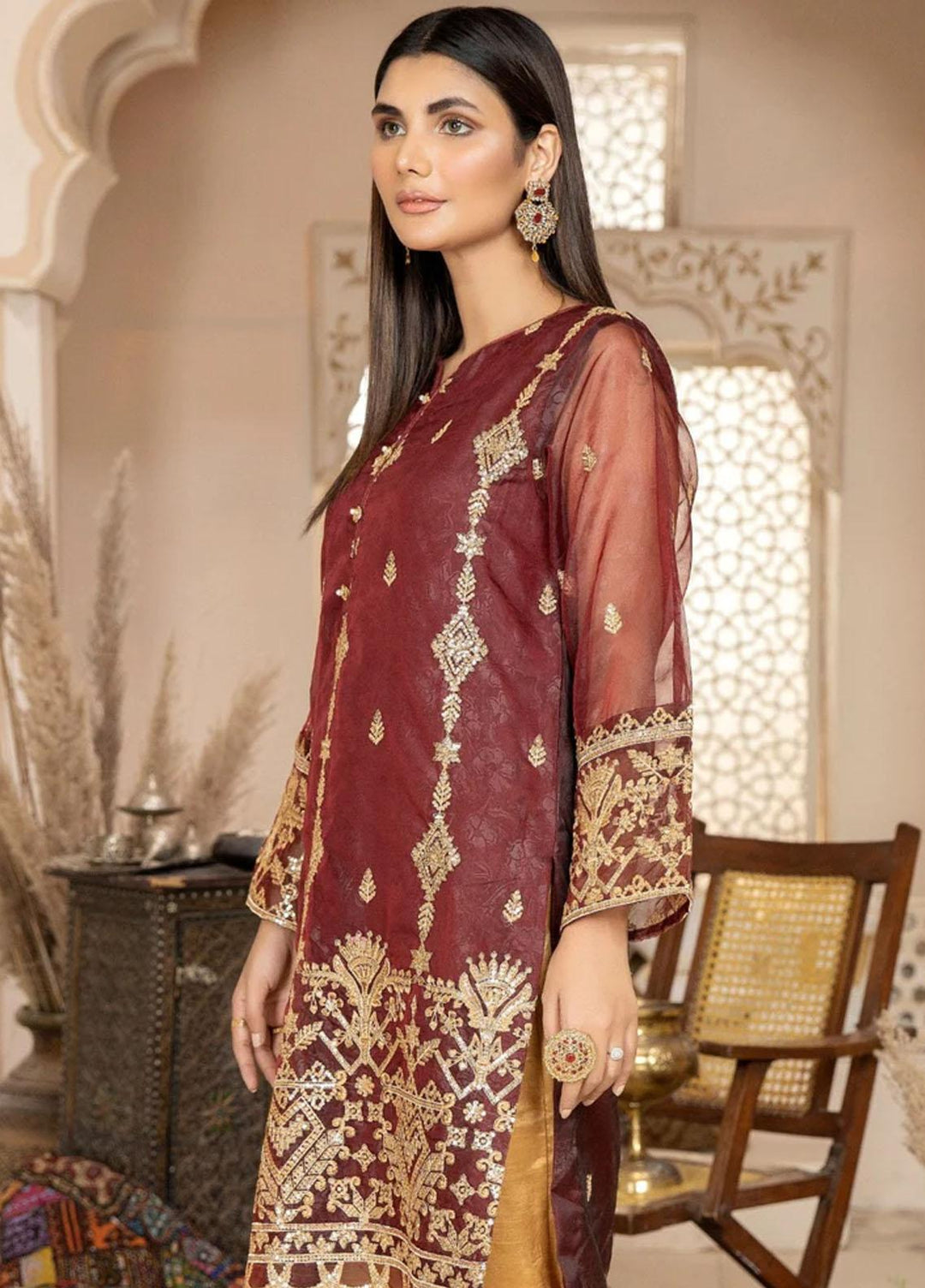 Mohagni Pret Embroidered Organza Kurti MO22F LEB-22-19