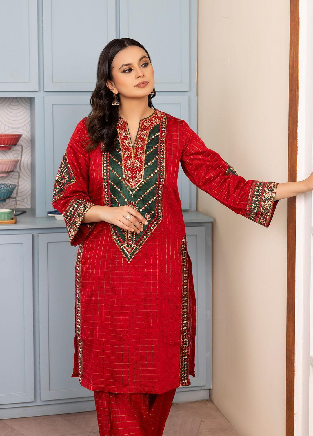 Mohagni Pret Embroidered Cotton Silk 2 Piece Suit CSP-10
