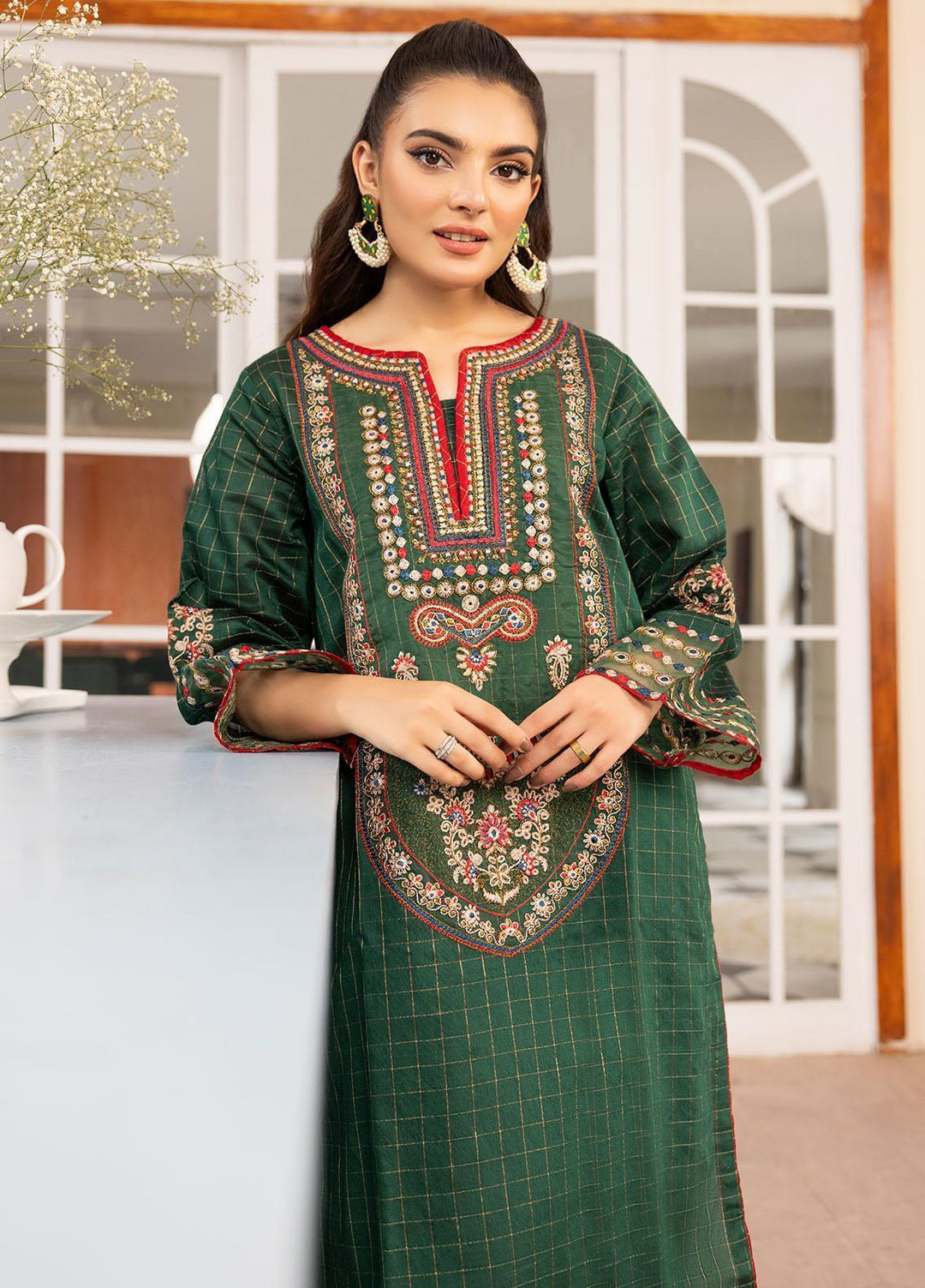 Mohagni Pret Embroidered Cotton Silk 2 Piece Suit CSP-12