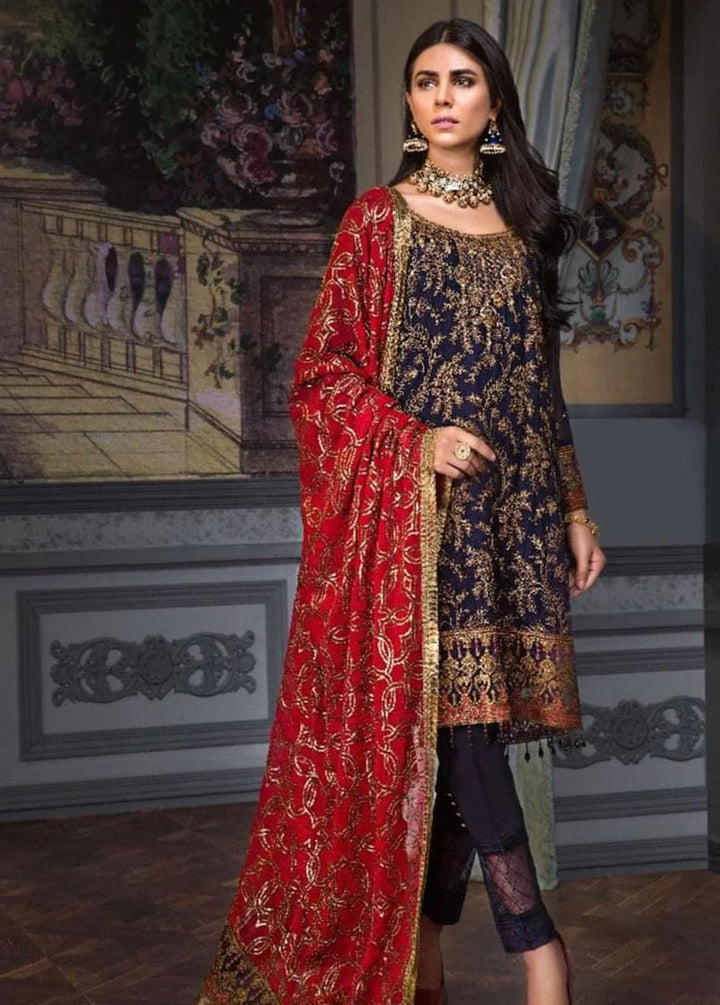Mohagni Pret Embroidered Chiffon 3 Piece Suit D-19-09