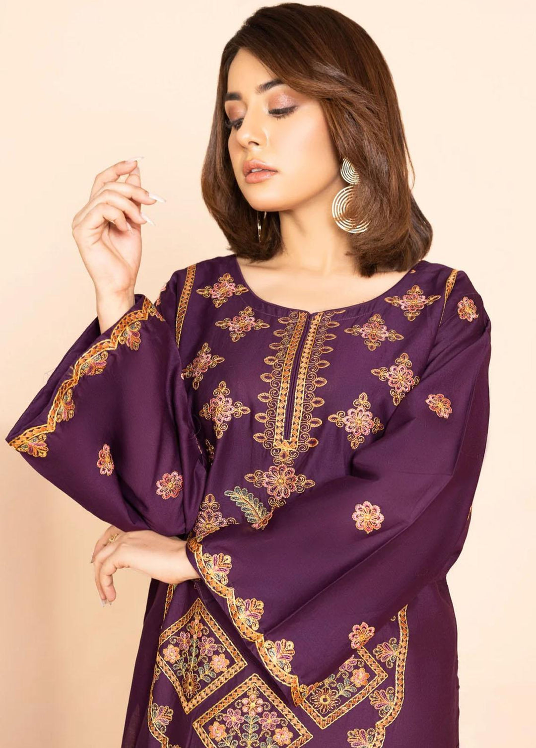 Mohagni Pret Embroidered Cambric Kurti ELU-09
