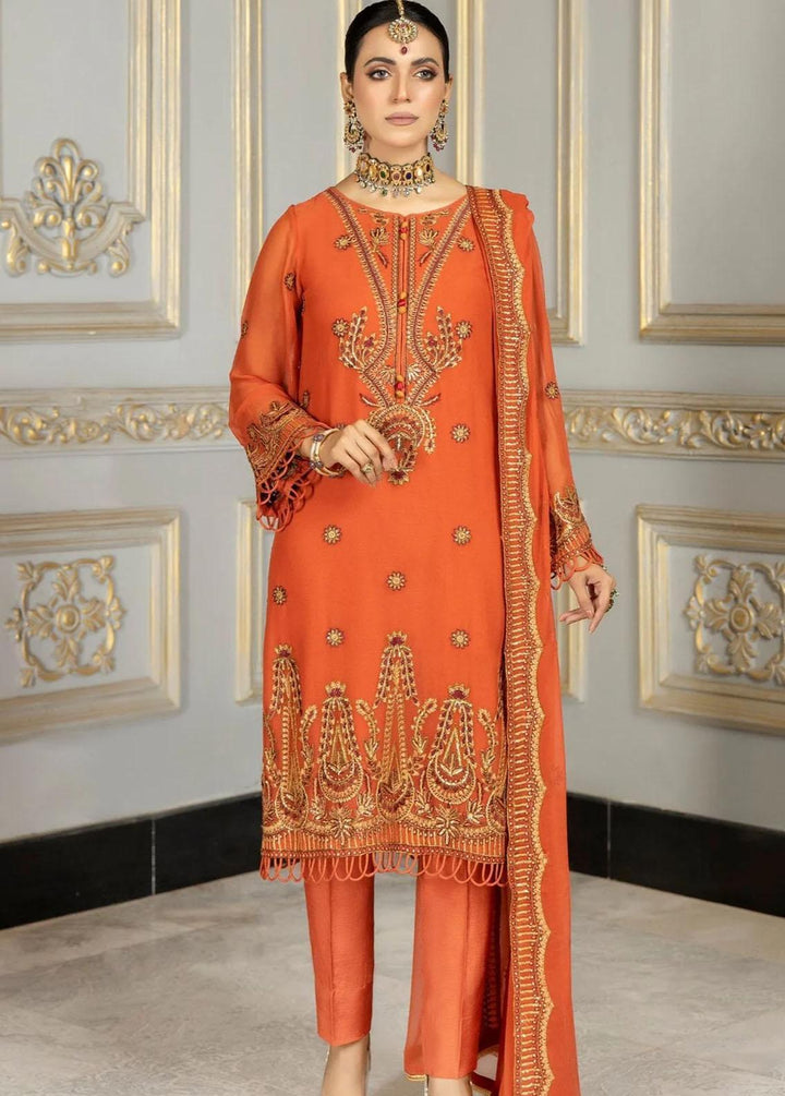 Mohagni Embroidered Chiffon Suits Unstitched 3 Piece MEC-19 - Luxury Collection