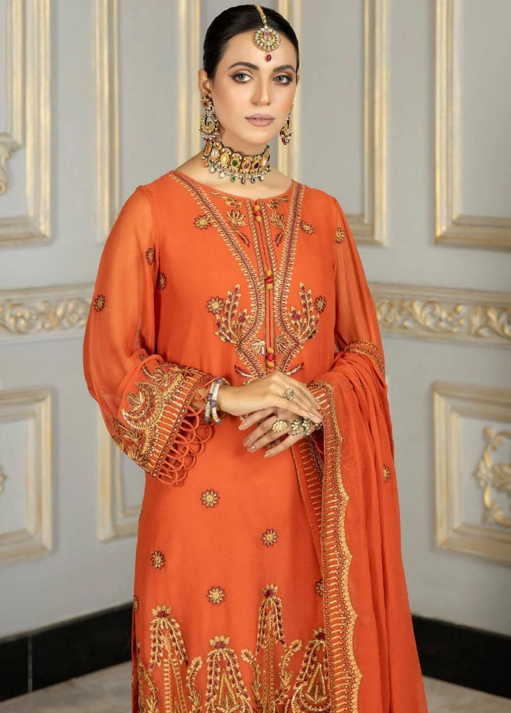 Mohagni Pret Embroidered Chiffon 3 Piece Suit MEC-19