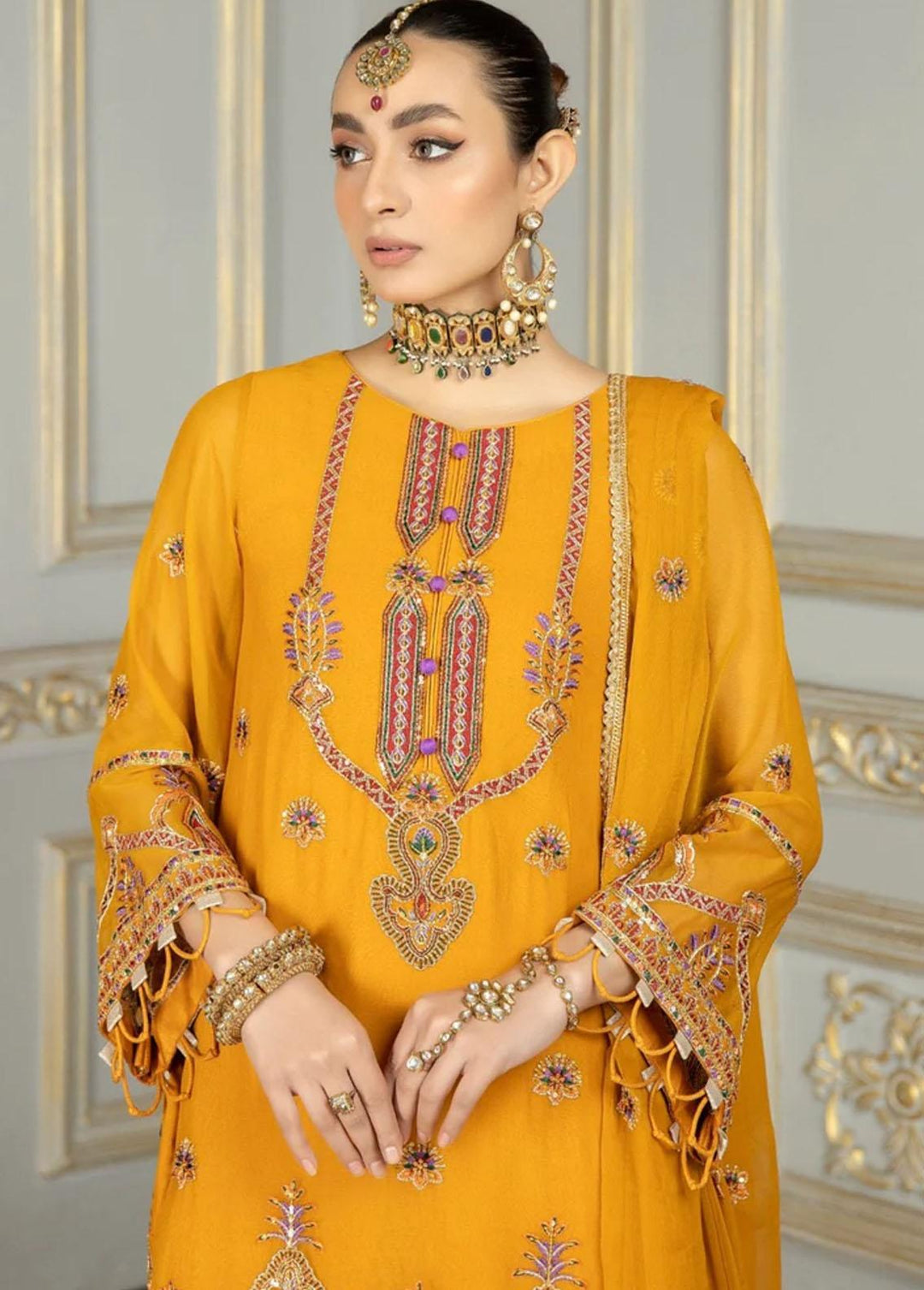 Mohagni Pret Embroidered Chiffon 3 Piece Suit MEC-22