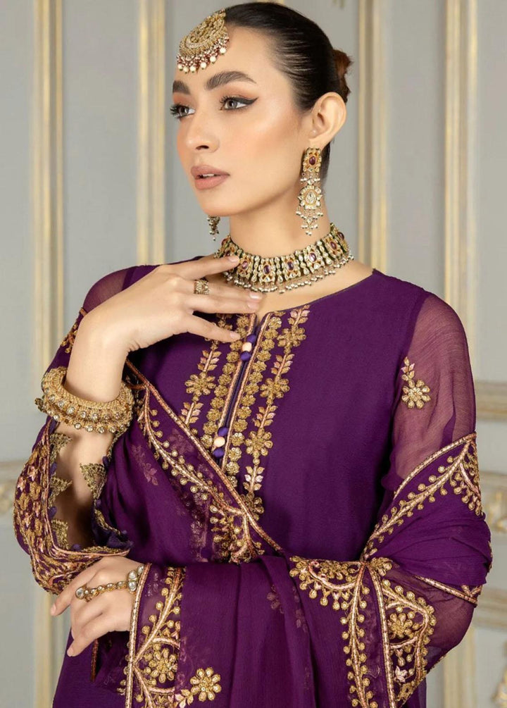 Mohagni Embroidered Chiffon Suits Unstitched 3 Piece MEC-23 - Luxury Collection