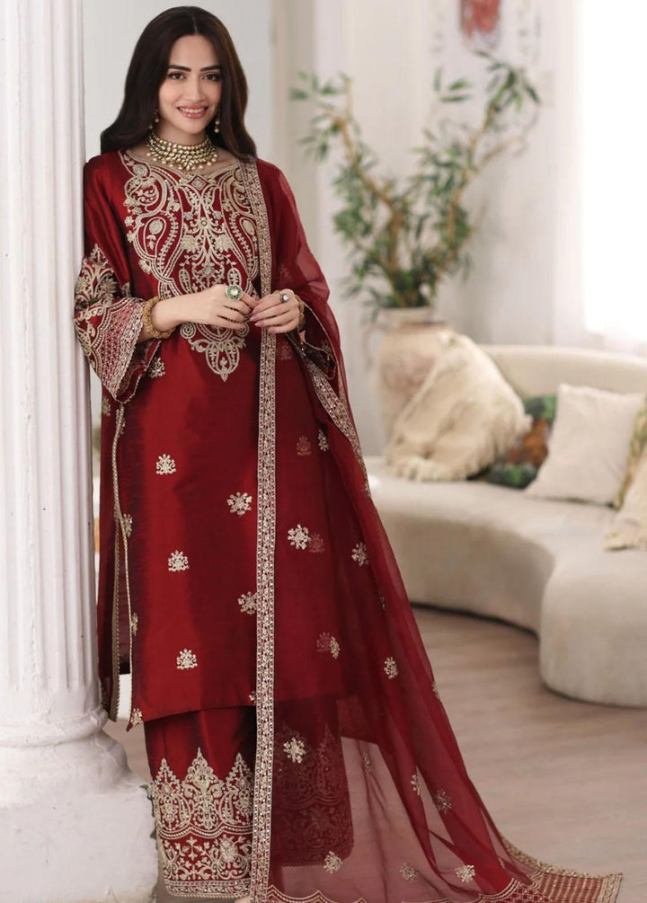 Mohagni Pret Embroidered Raw Silk 3 Piece Suit MGS-08 ANARKALI
