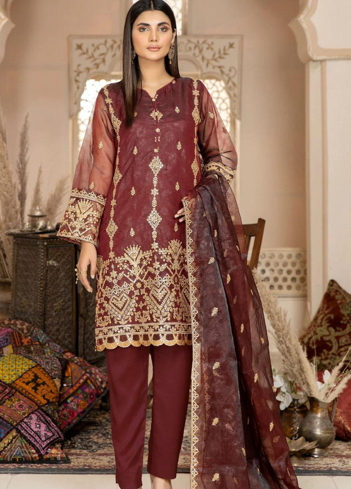 Mohagni Pret Embroidered Organza 2 Piece Suit MOP-03