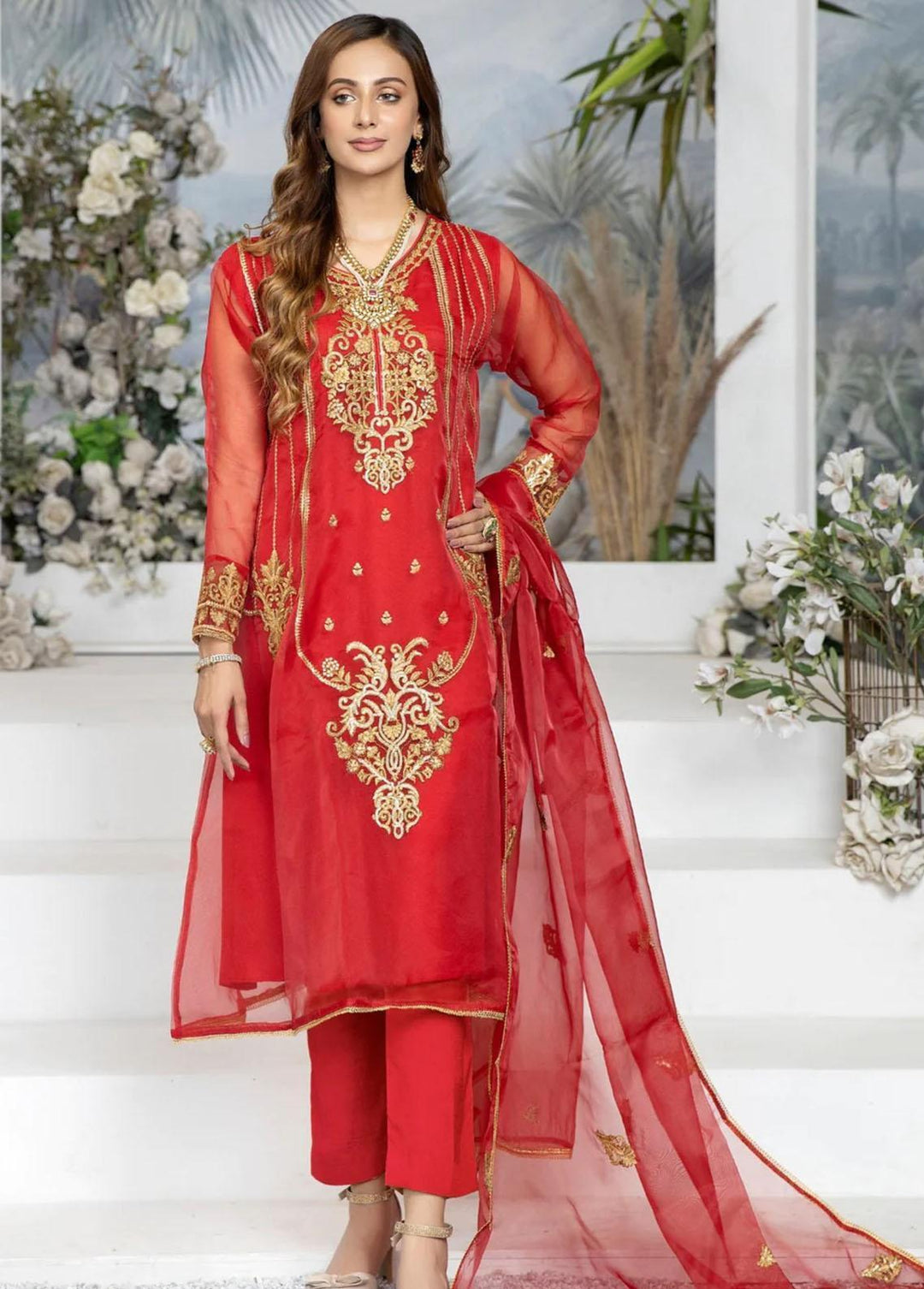 Mohagni Pret Embroidered Organza 2 Piece Suit MOP-04