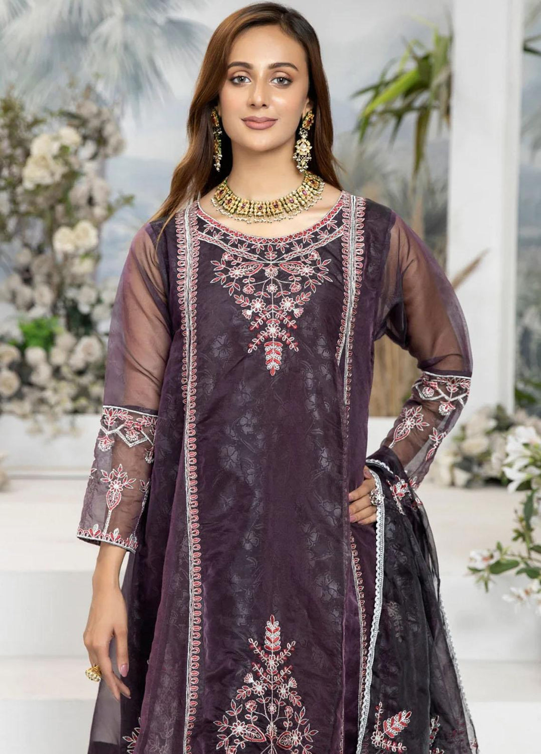 Mohagni Pret Embroidered Organza 2 Piece Suit MOP-07